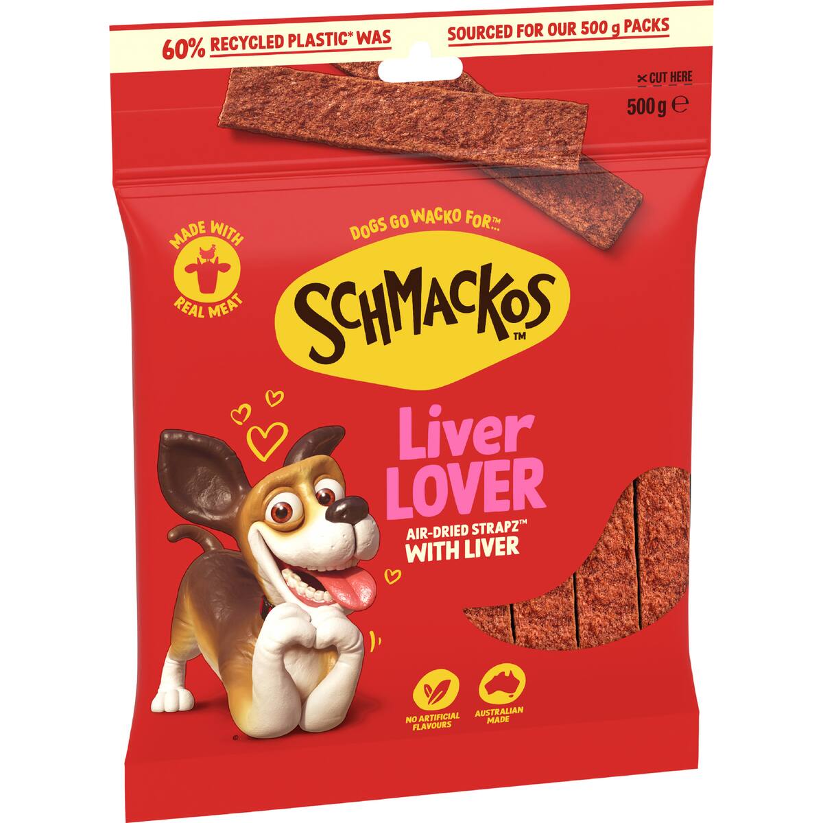 Schmackos Strapz With Liver Dog Treats 500g