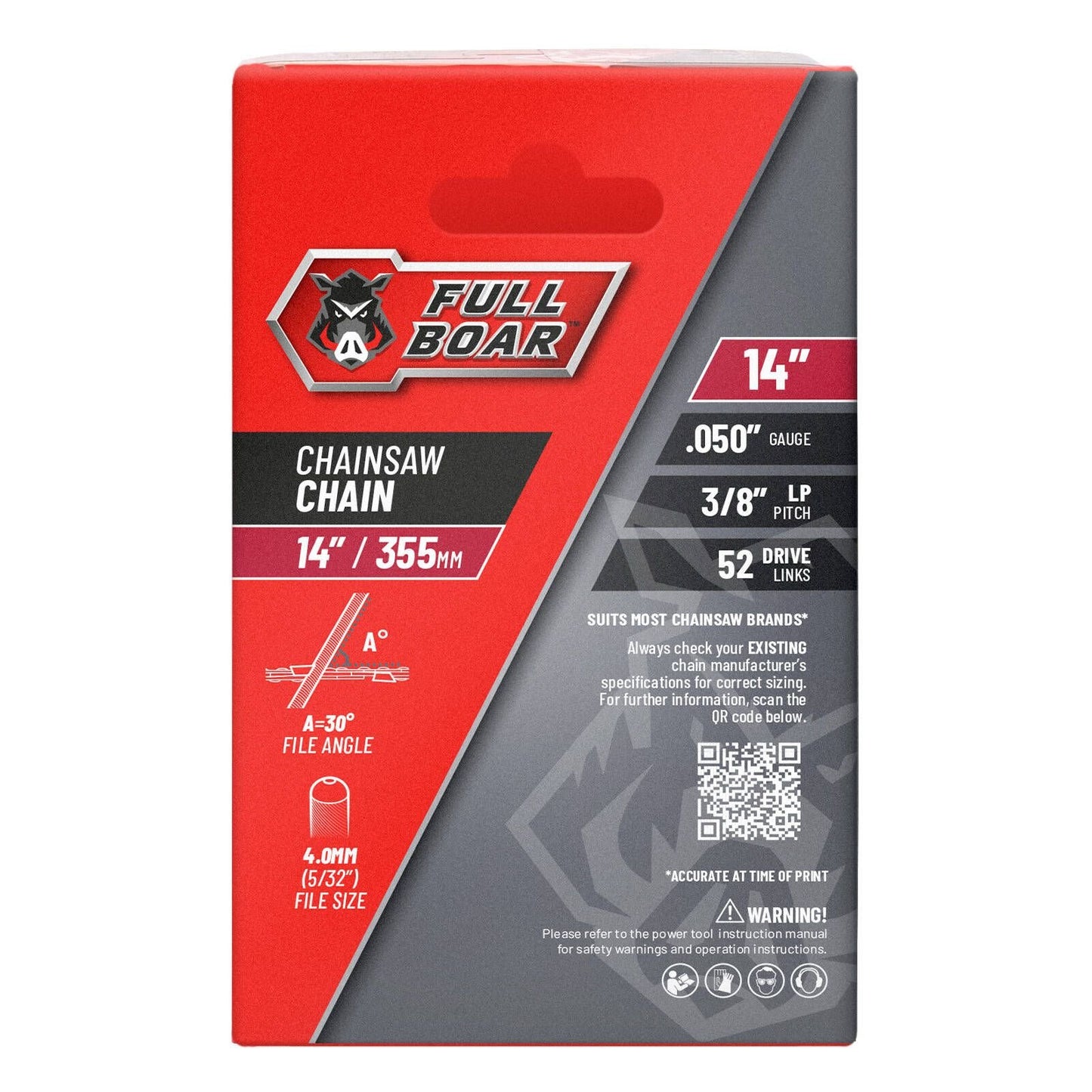 Full Boar Chainsaw Chain - 14" - 355mm - 52 Drive Links