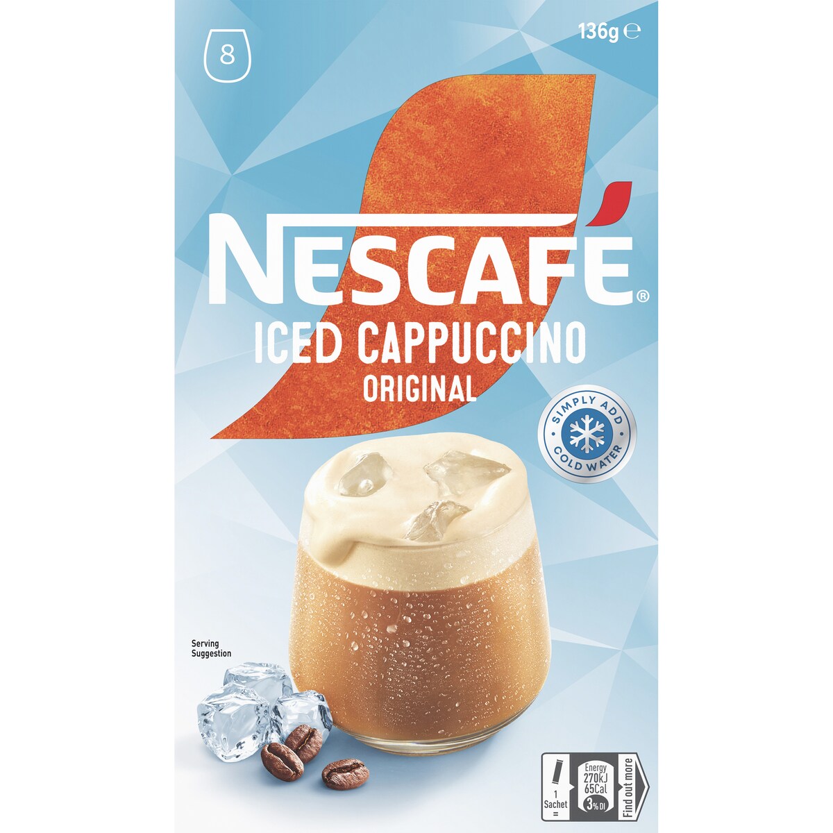 Nescafe Iced Cappuccino Original Coffee Sachets 8 pack
