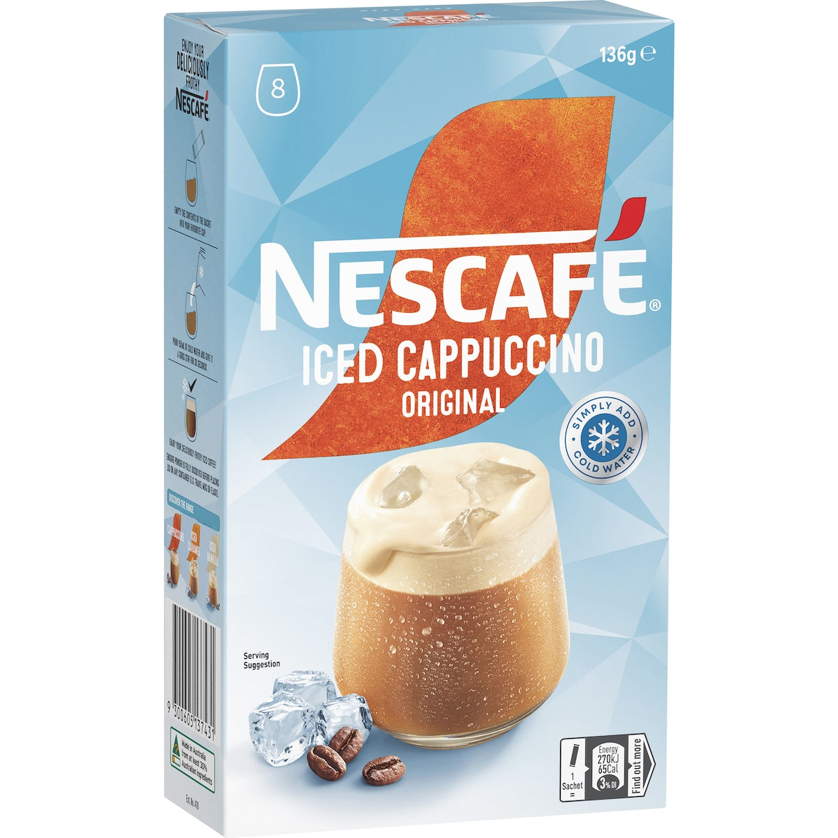 Nescafe Iced Cappuccino Original Coffee Sachets 8 pack