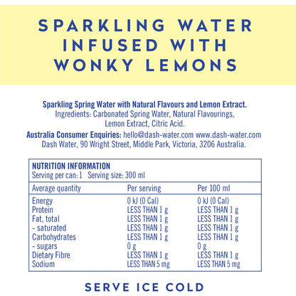 Dash Water Lemon Infused Sparkling Water 300ml X4