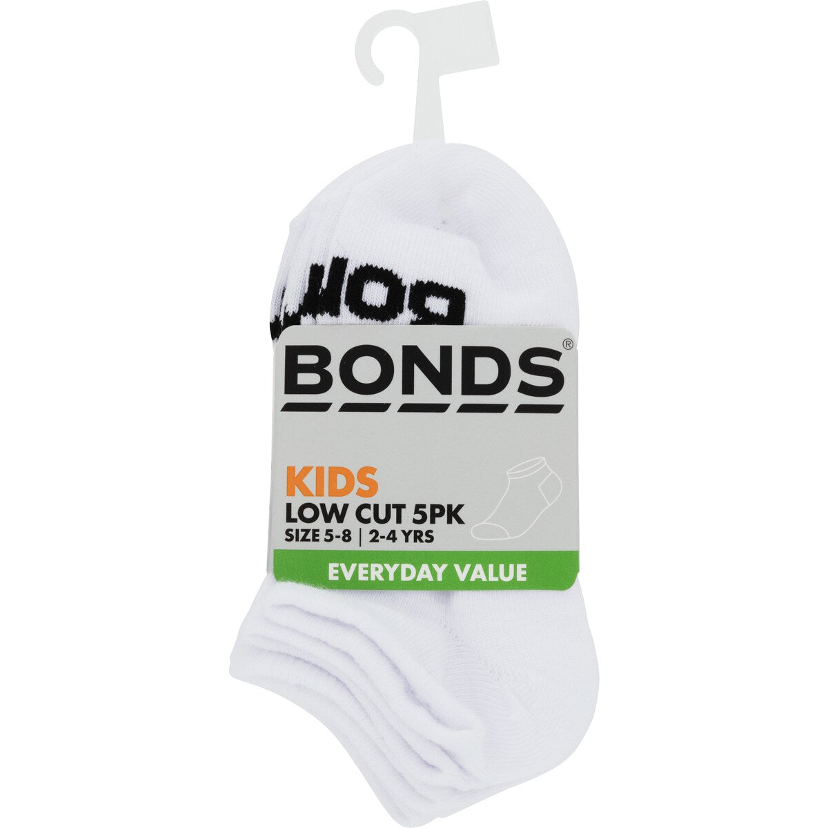 Bonds Kids Low Cut Sock White Or Black Size 13 To 3 5 Pack
