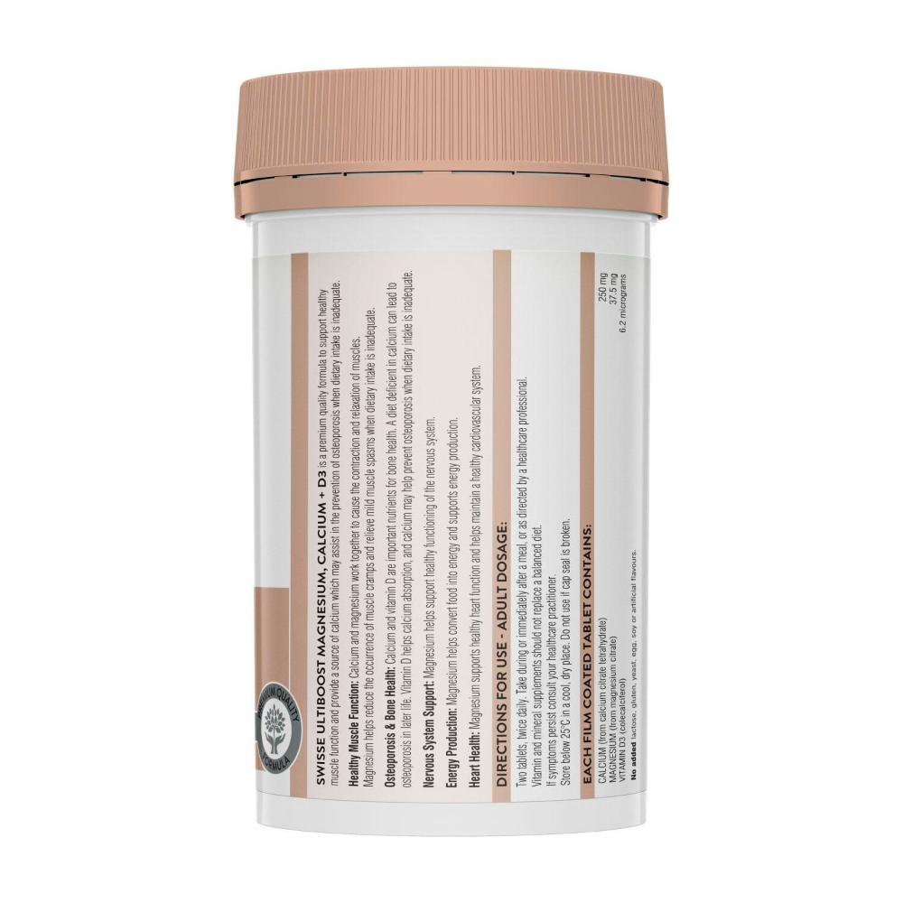 Swisse Ultiboost Magnesium Calcium + Vitamin D3 Tablets - 120 pack
