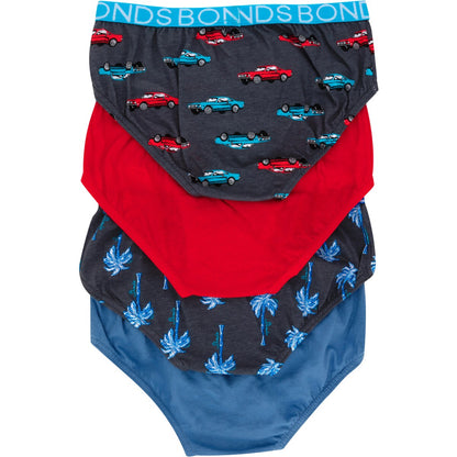 Bonds Boys Briefs Size 8-10 Or 10-12 Assorted 4 Pack