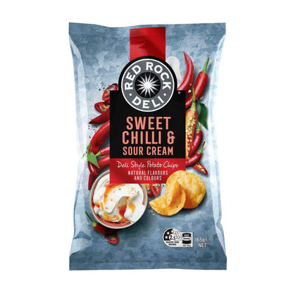 Red Rock Deli Potato Chips Sweet Chilli And Sour Cream - 165g