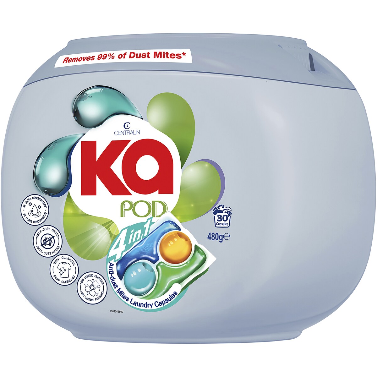 Ka Pod 4 In 1 Anti Dust Mites Laundry Capsules 30 Pack