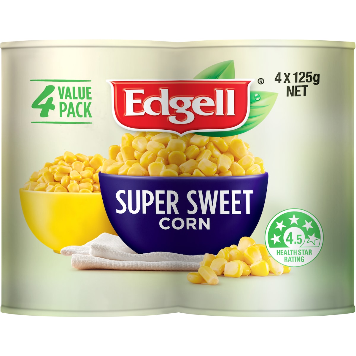 Edgell Super Sweet Corn Kernels 125g X 4 Pack