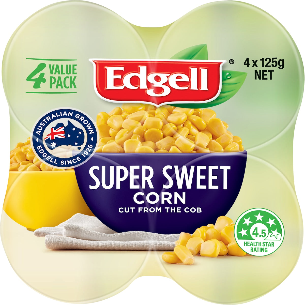 Edgell Super Sweet Corn Kernels 125g X 4 Pack