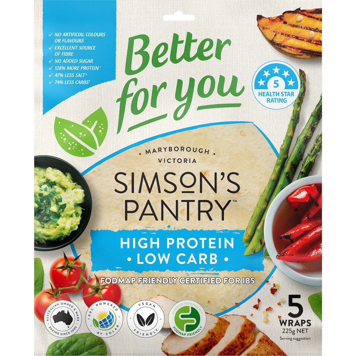 Simsons Pantry High Protein Low Carb Wraps 5 Pack