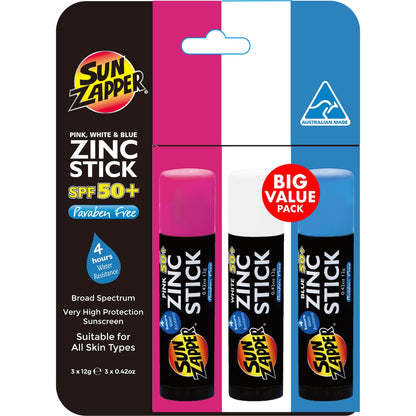 Sun Zapper Spf50 Mixed Sunscreen Pack Assorted 12g x3 Pack