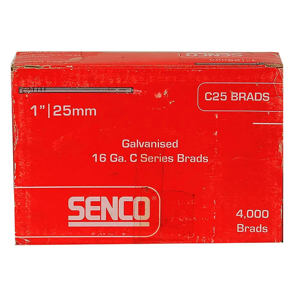 SENCO C Series Electro Galvanised Brad Nail - 25mm Box of 4000 C25