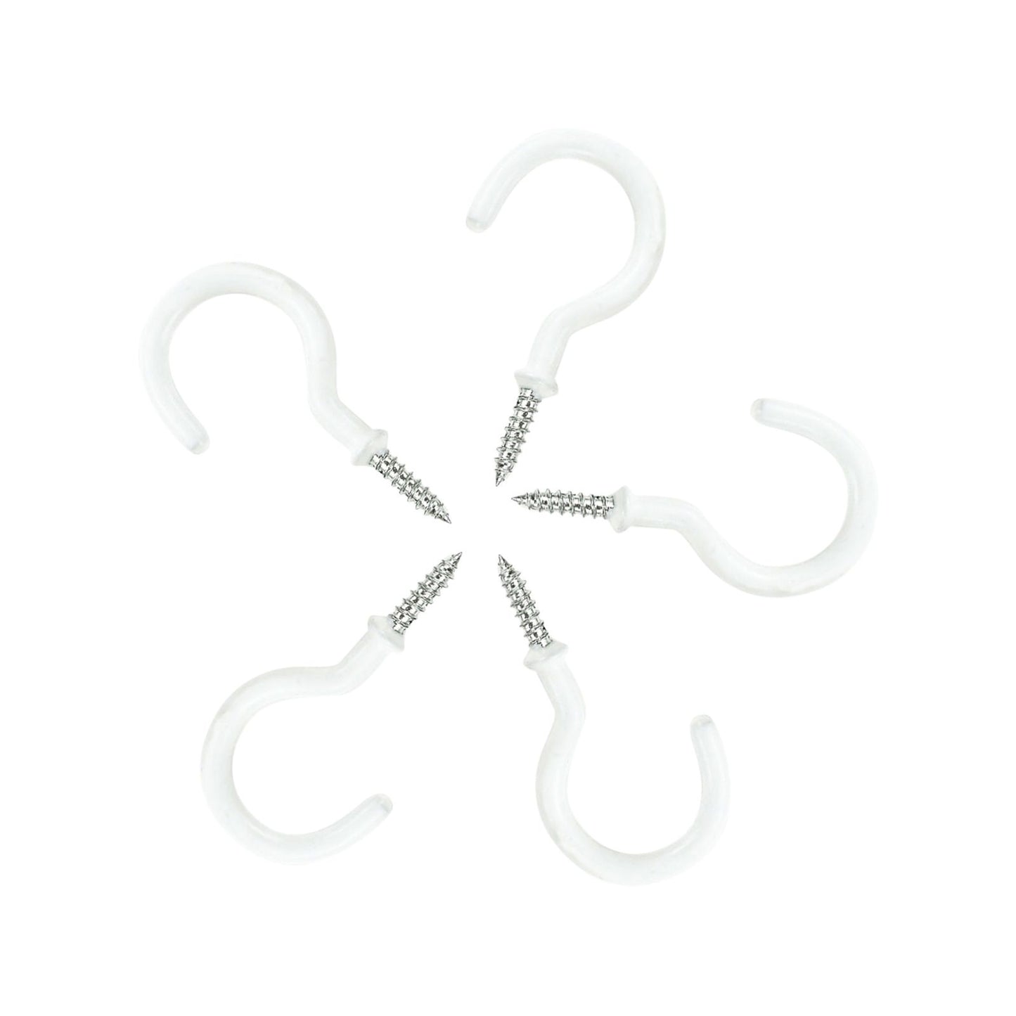 Windoware White Curtain Rod Cup Hooks - 16mm - 5 Pack