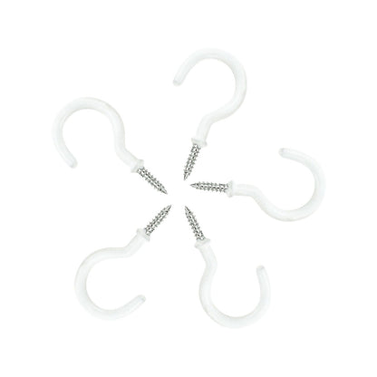 Windoware White Curtain Rod Cup Hooks - 16mm - 5 Pack
