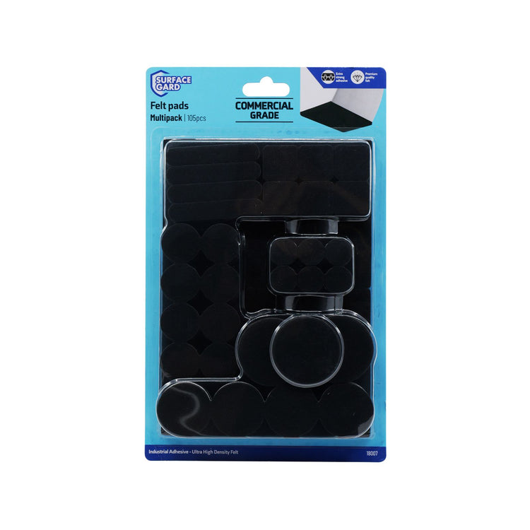 Surface Gard Commercial Grade Felt Pad Multi Pack 105 Piece