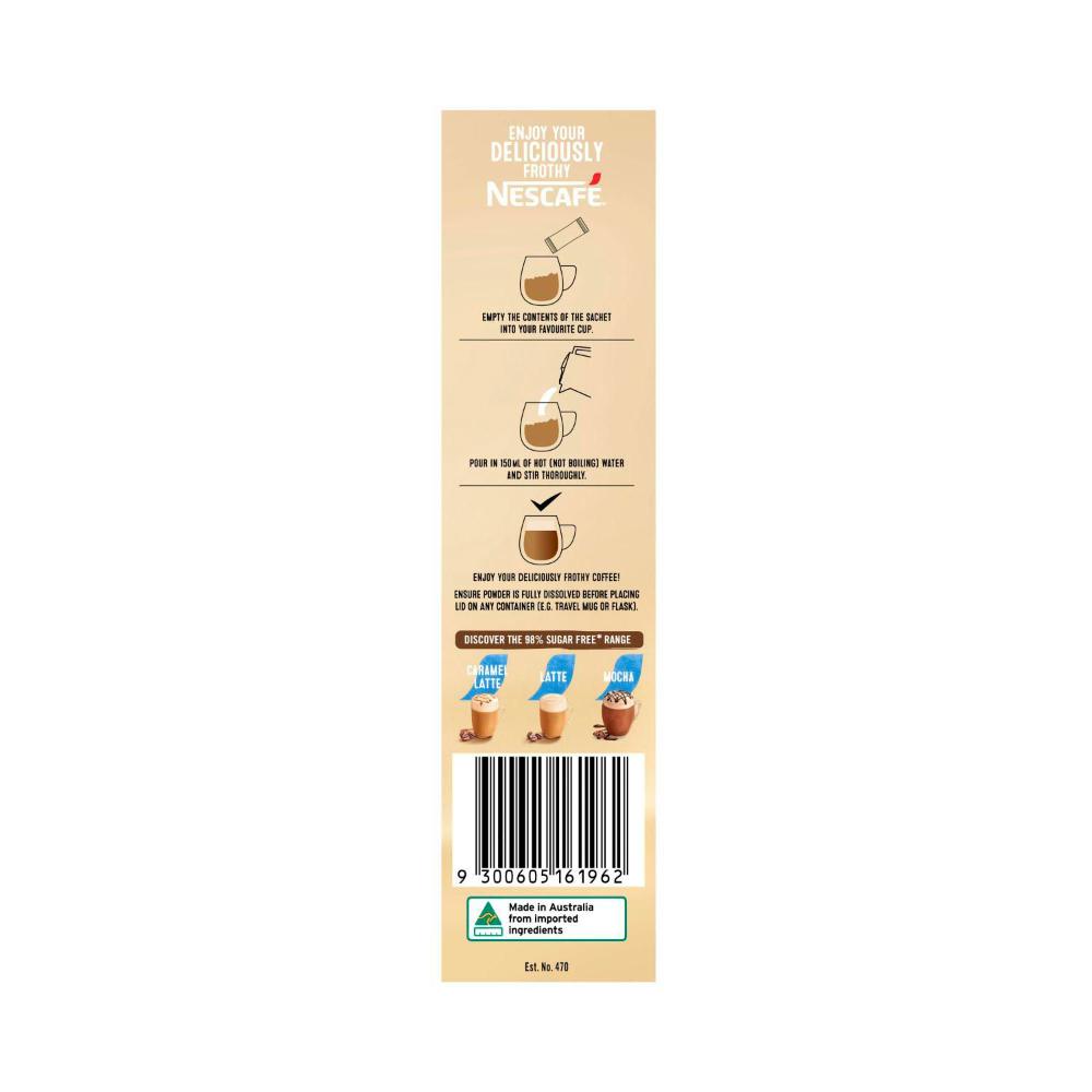 Nescafe 98% Sugar Free Vanilla Latte Coffee Sachets - 10 Pack