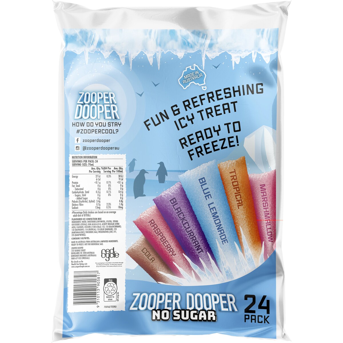 Zooper Dooper No Sugar 24 pack