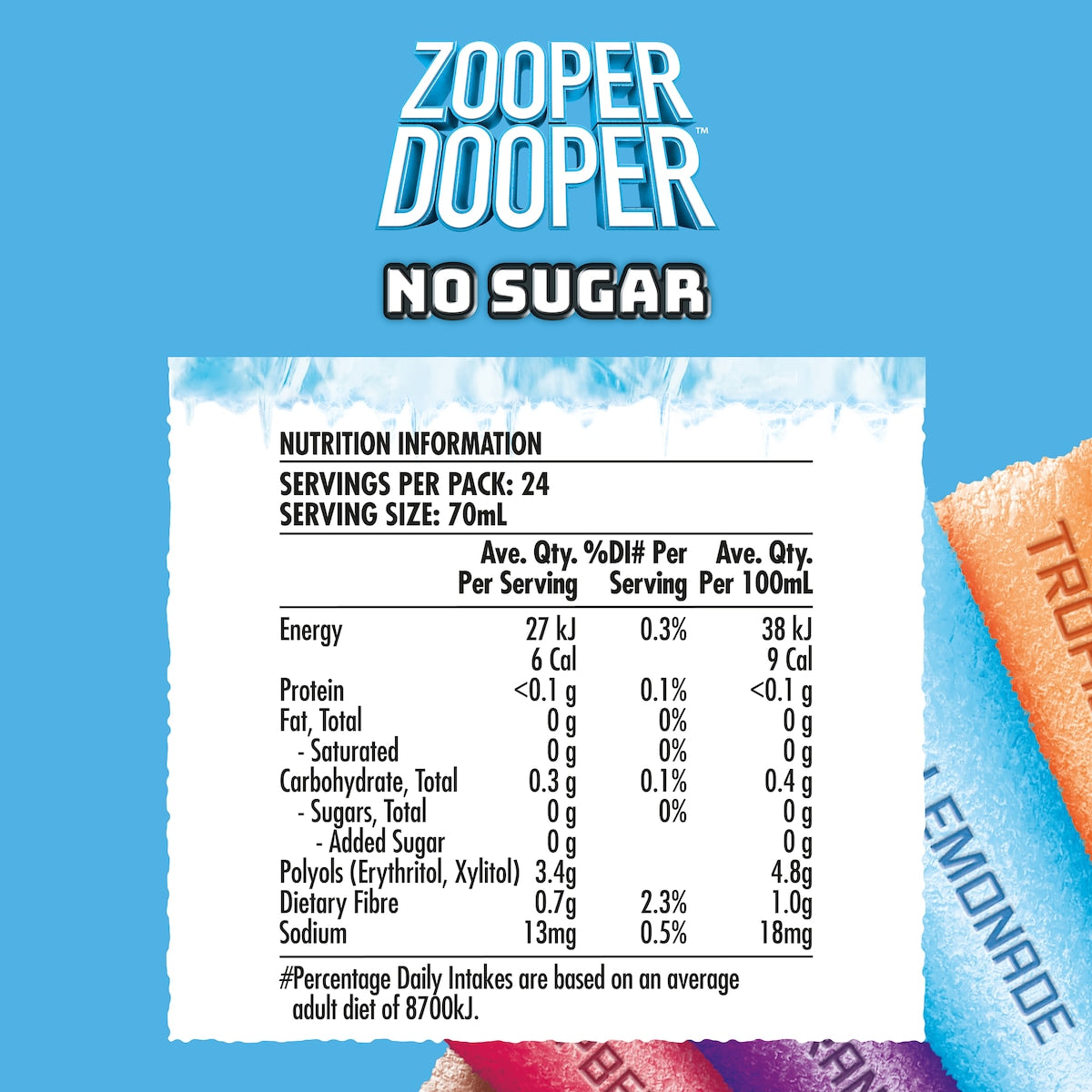 Zooper Dooper No Sugar 24 pack