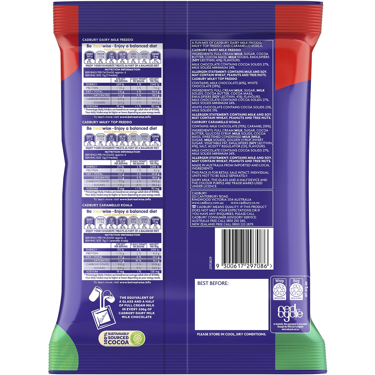 Cadbury Freddo & Caramello Milk Chocolate Share Pack 18 Piece 234g