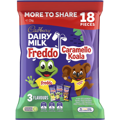 Cadbury Dairy Milk Freddo & Caramello Chocolate Share Pack 18 Piece 234g