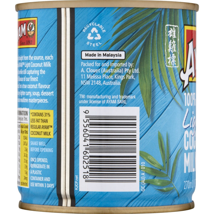 Ayam Coconut Milk Light 270ml