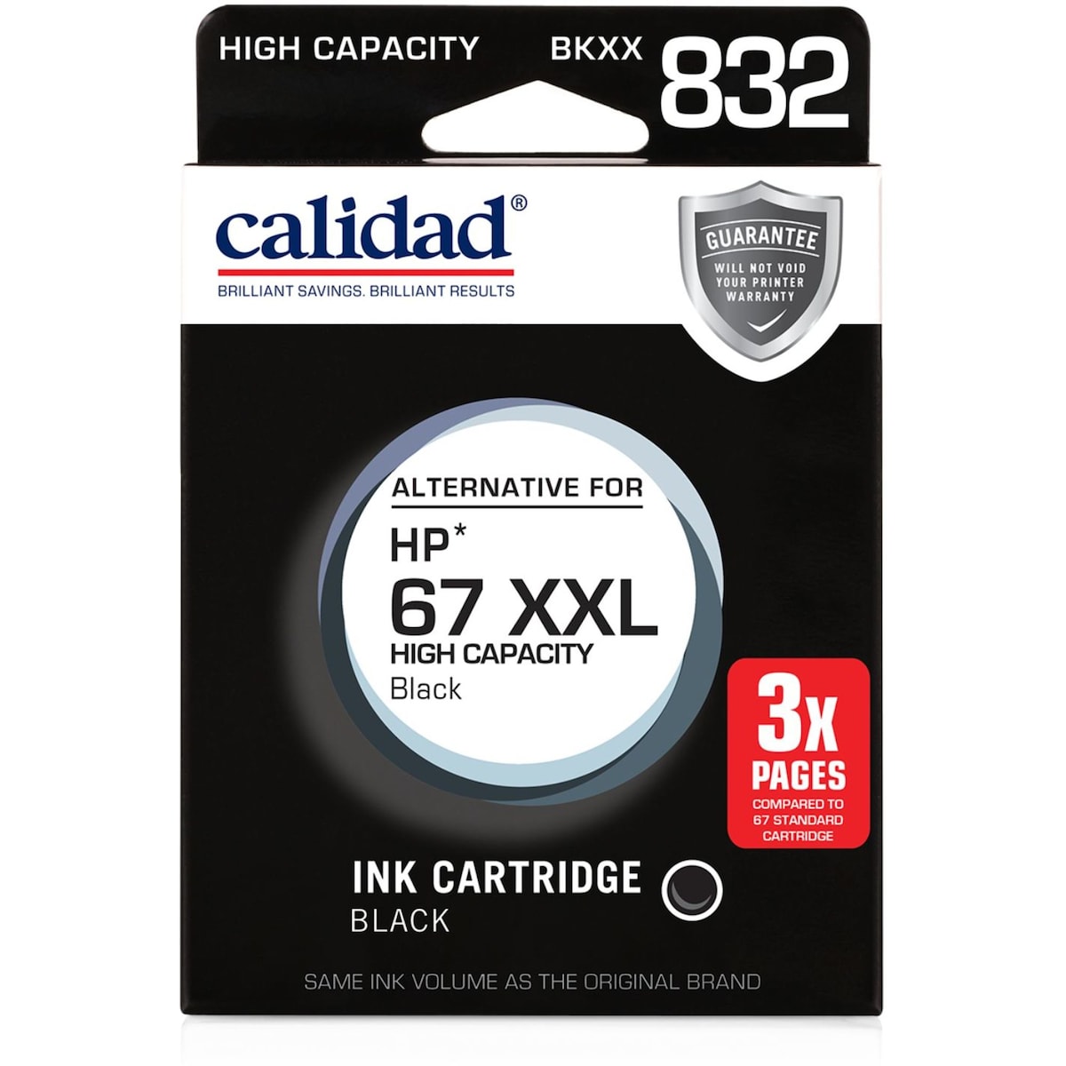 Calidad Hp 67 Xxl 832-bkxx Black Ink Cartridge Each
