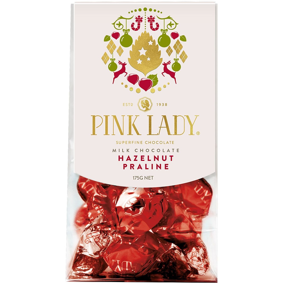 Fyna Pink Lady Milk Chocolate Hazelnut Praline Gift Bag 175g