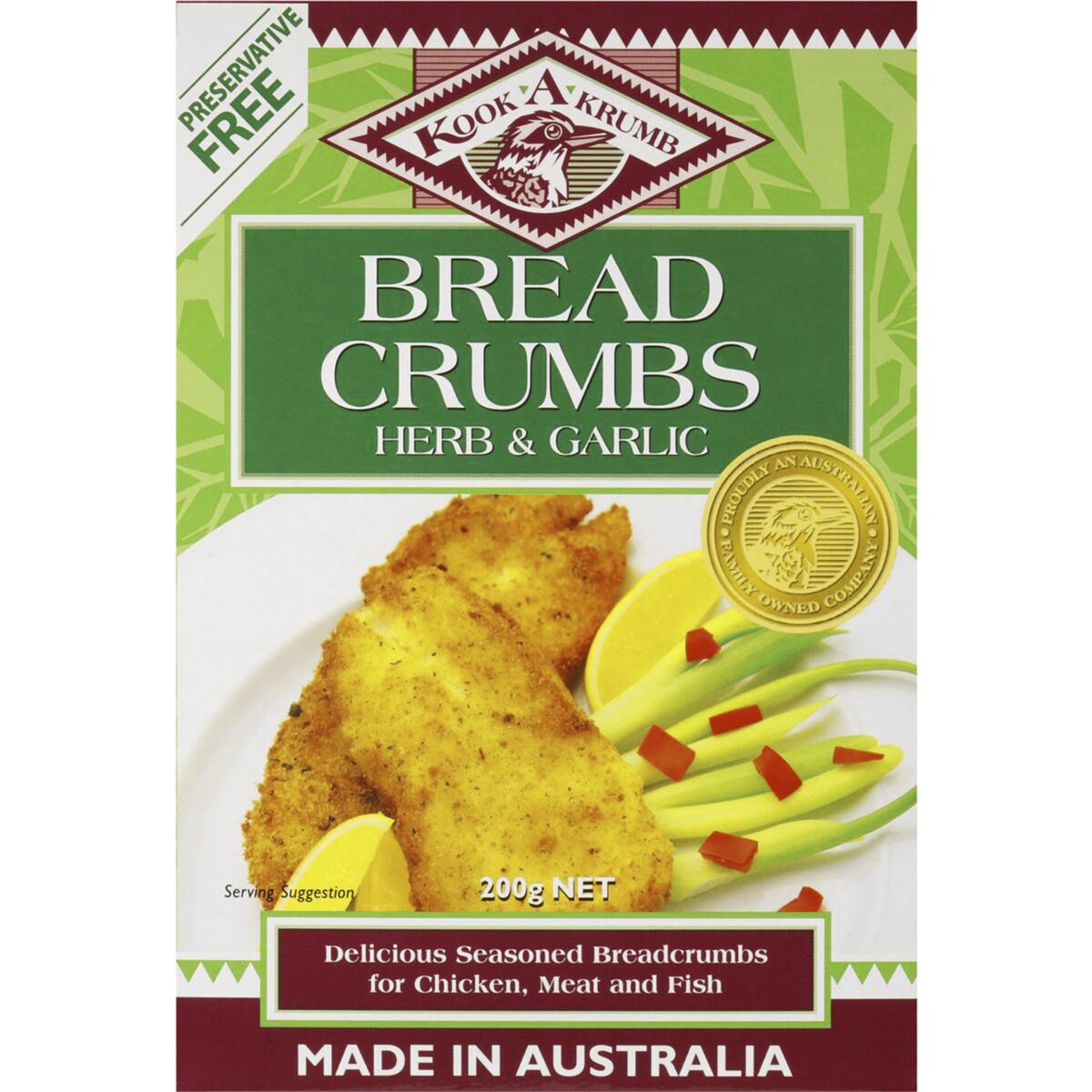 Kook A Krumb Breadcrumbs Herb And Garlic 200g