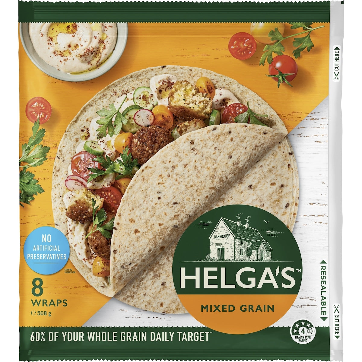 Helgas Wraps Mixed Grain 8 Pack