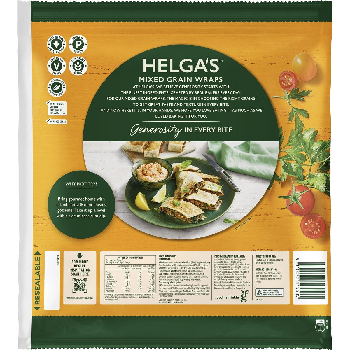 Helgas Wraps Mixed Grain 8 Pack