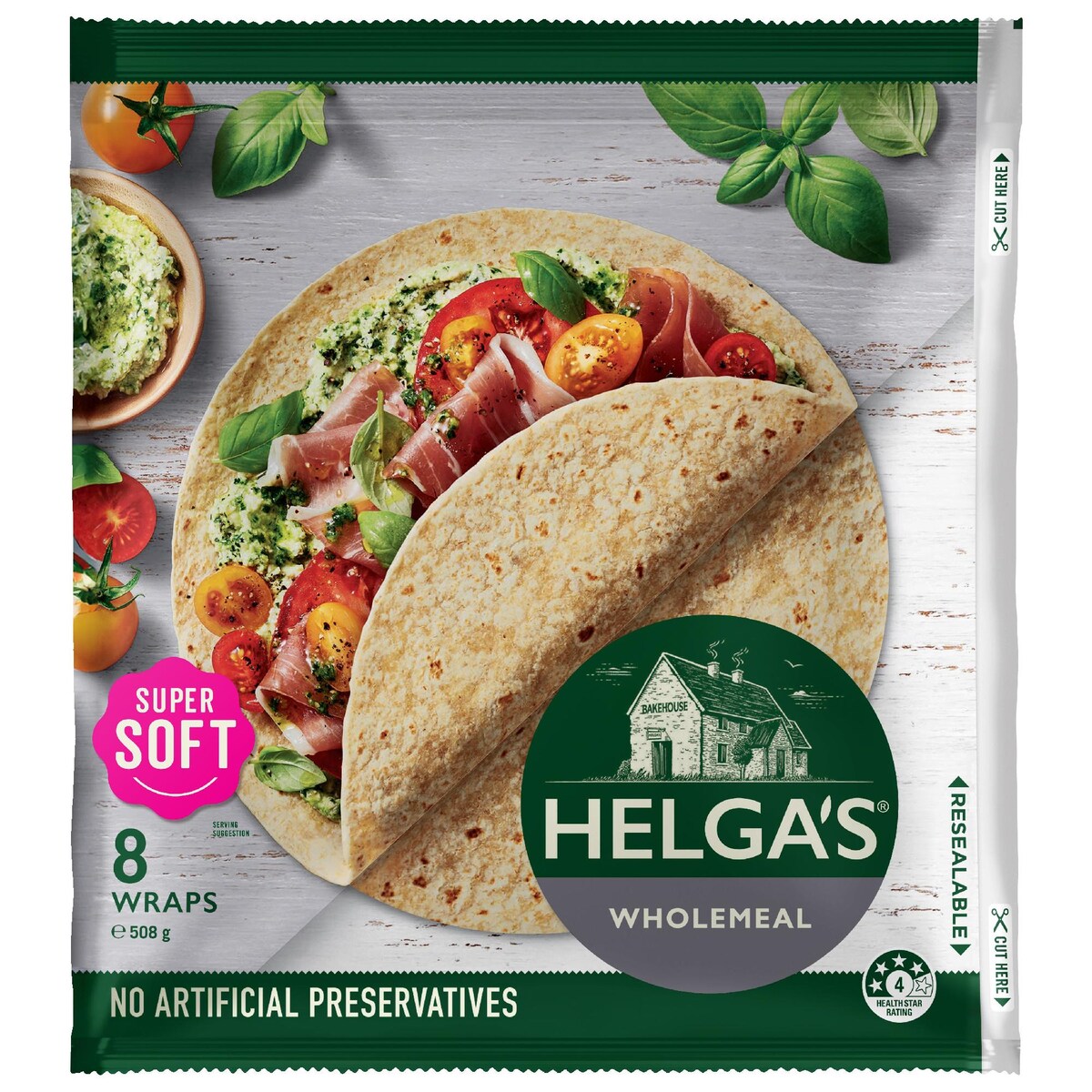 Helgas Traditional Wholemeal Wraps 8 Pack