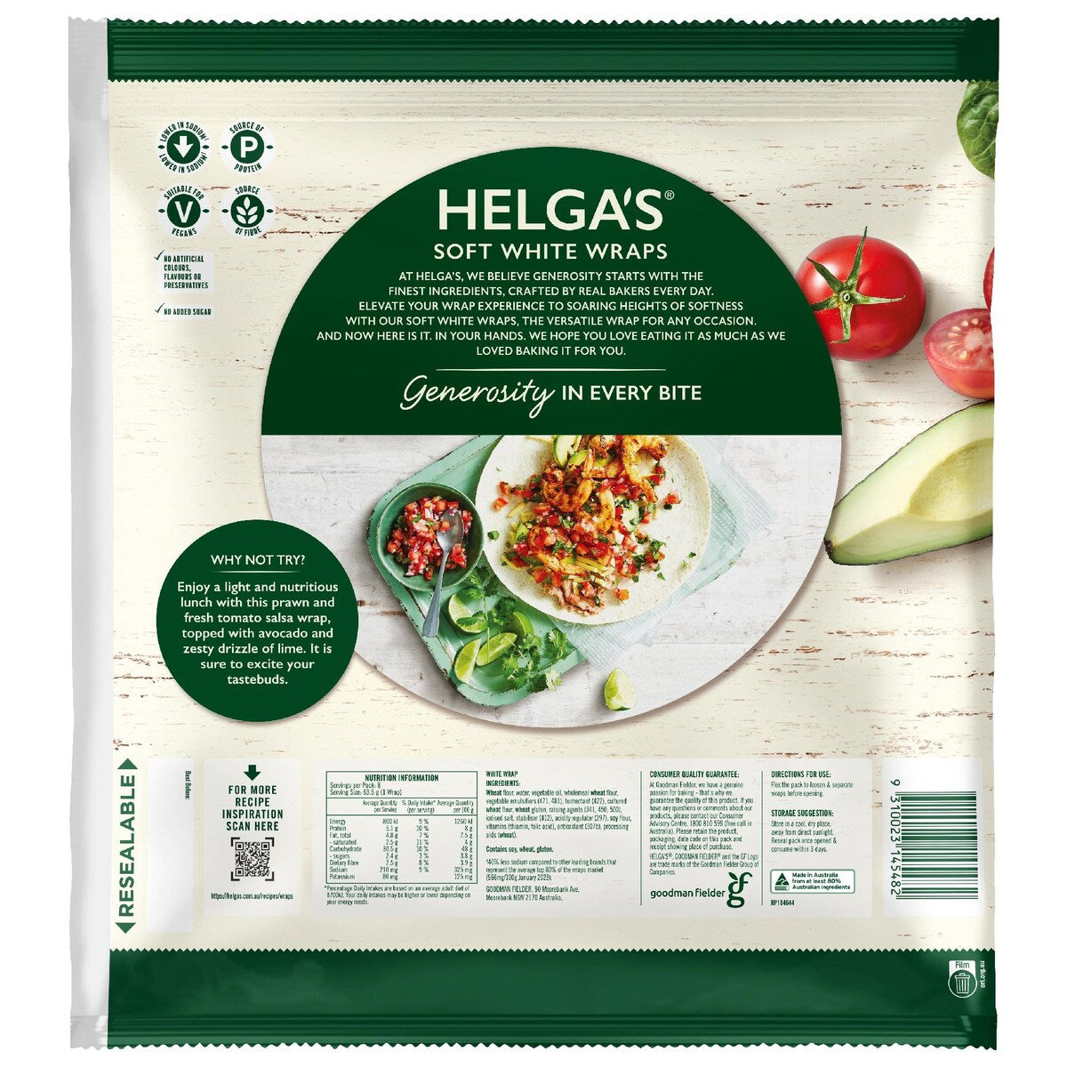 Helgas Traditional White Wraps 8 Pack