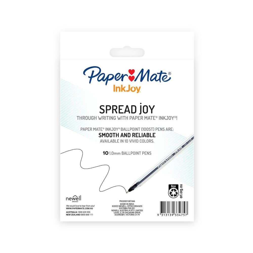 Paper Mate Inkjoy Pen Black10 pack - 10 pack