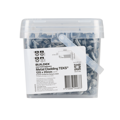 Buildex Cladding Fencing Teks Screws - 12g x 20mm - 500 Pack