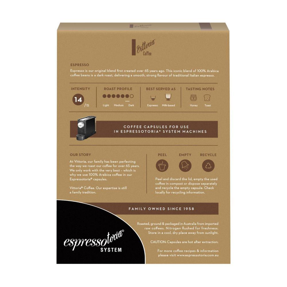 Vittoria Espressotoria Espresso Coffee Capsules 12 Pack - 78g