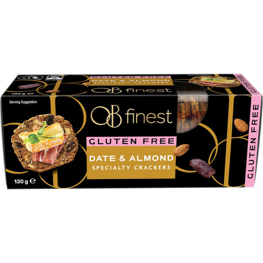 Ob Finest Gluten Free Speciality Crackers Date & Almond 130g