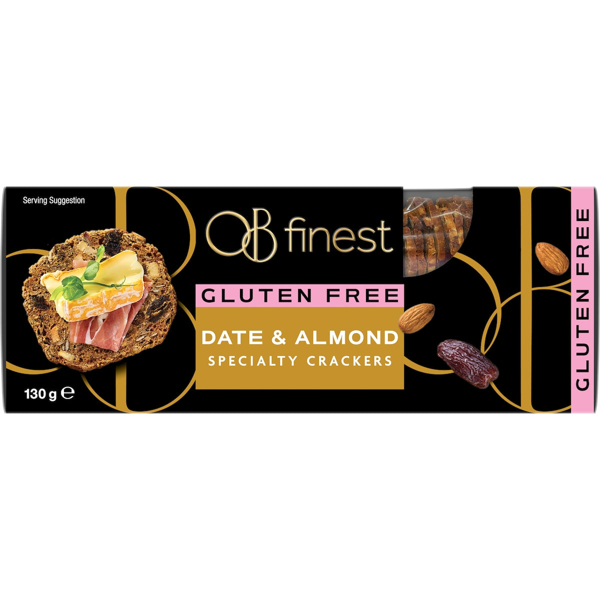 Ob Finest Gluten Free Speciality Crackers Date & Almond 130g