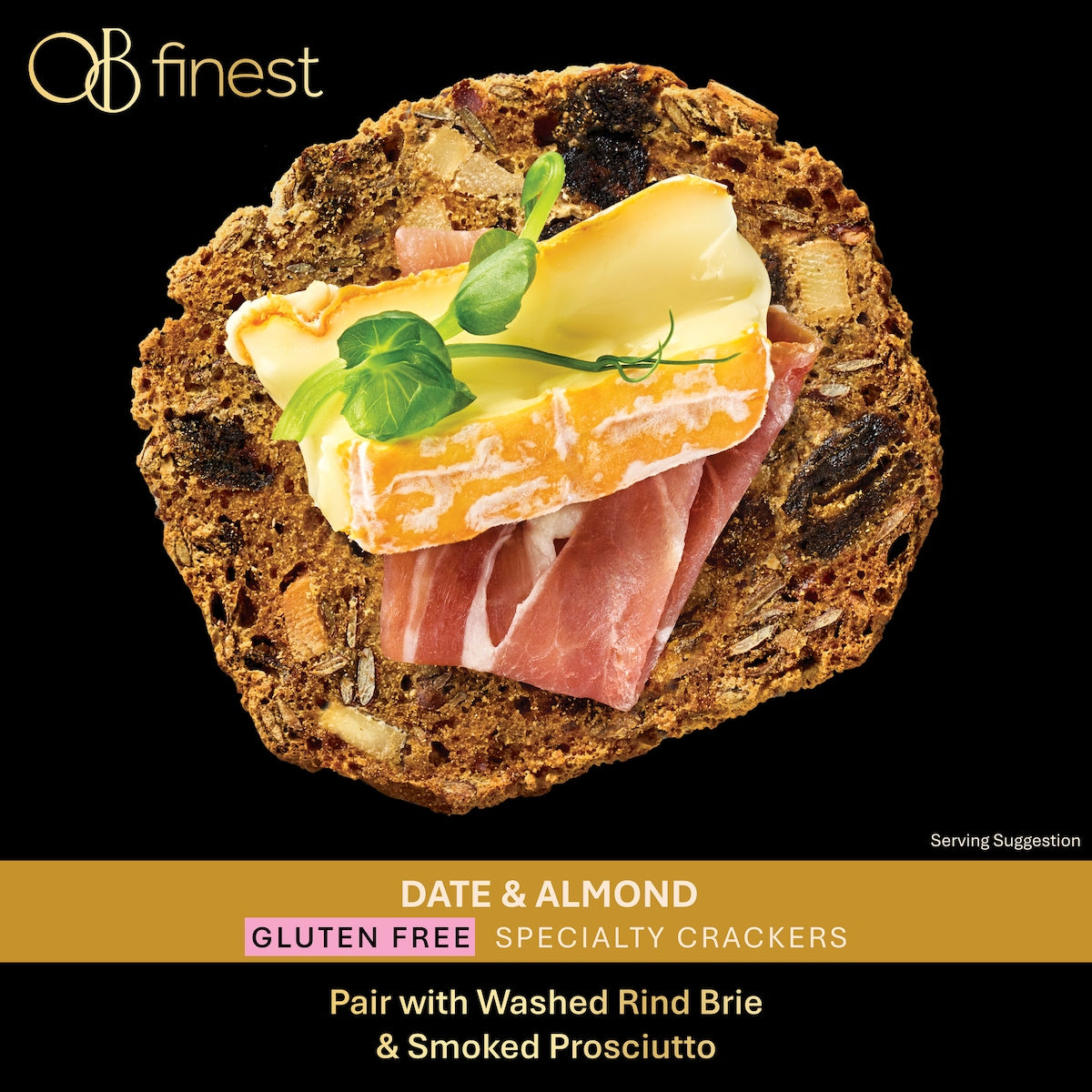 Ob Finest Gluten Free Speciality Crackers Date & Almond 130g