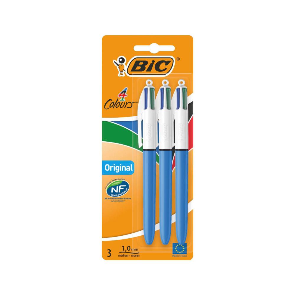 Bic 4 Colour Pens - 3 Pack