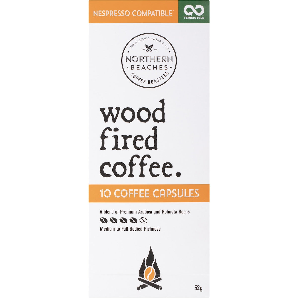 Northern Beaches Coffee Roasters Wood Fired Coffee Nespresso Compatible Capsules 10 Pack