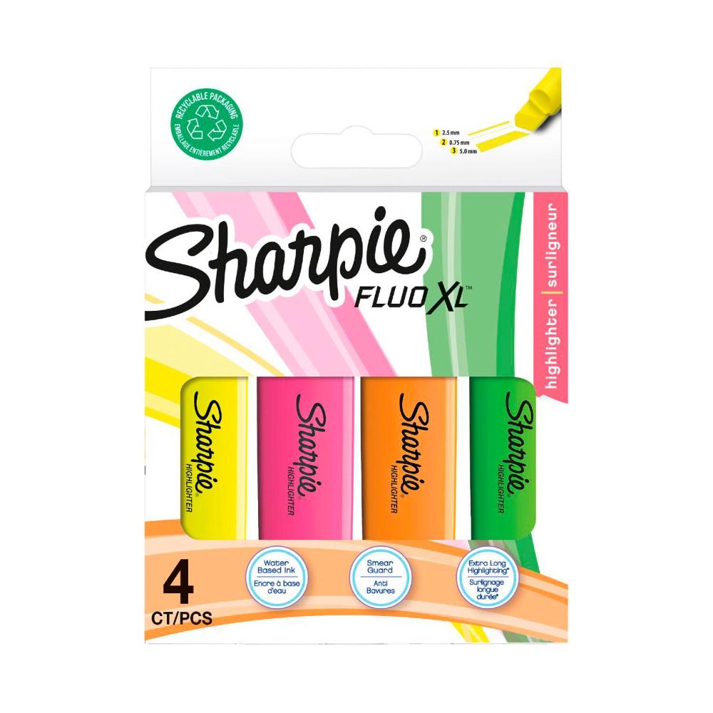 Sharpie Fluo Xl Highlighters Assorted - 4 Pack