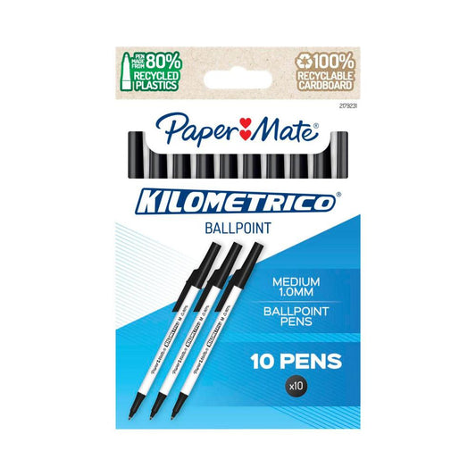 Paper Mate Kilometrico Pens Black - 10 pack