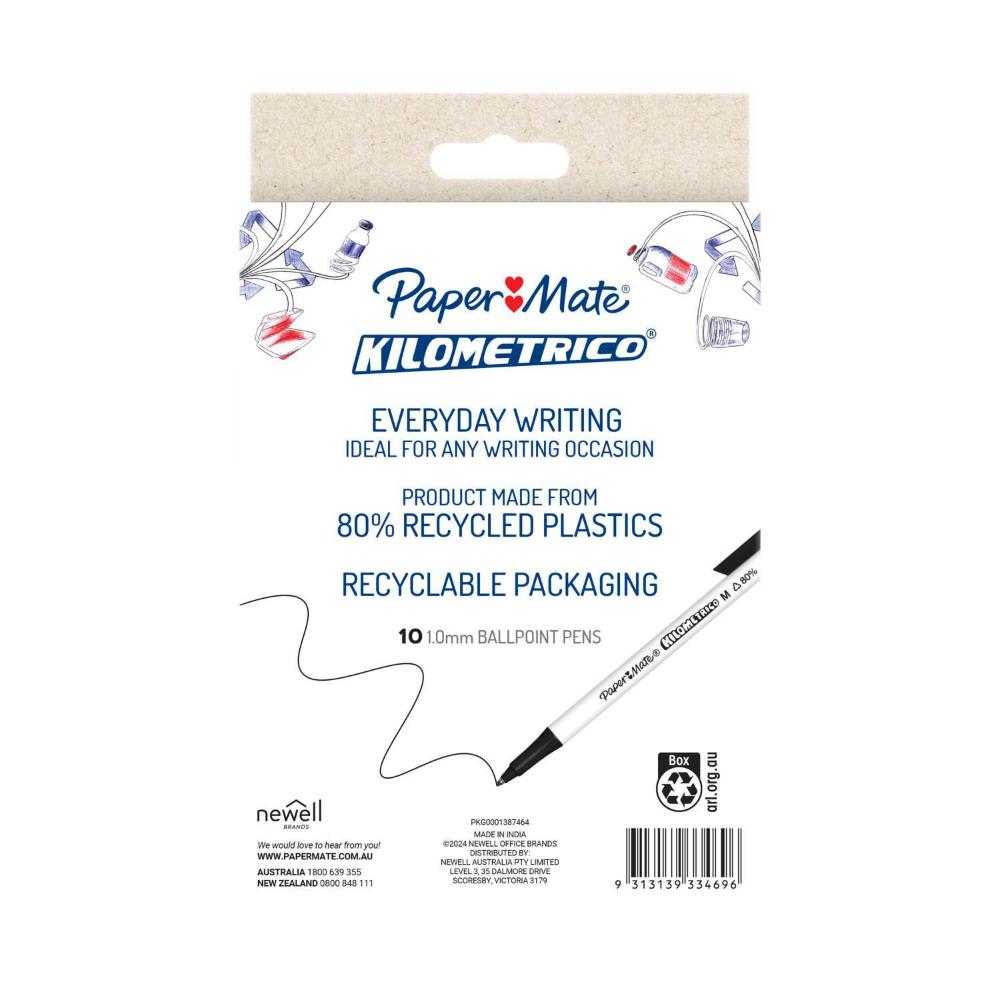 Paper Mate Kilometrico Pens Black - 10 pack