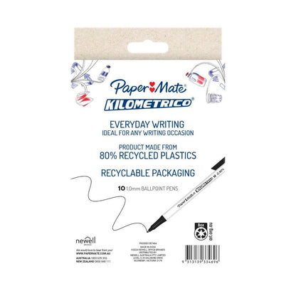 Paper Mate Kilometrico Pens Black - 10 pack