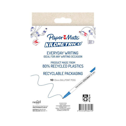 Papermate Kilometrico Pen Assorted - 10 pack