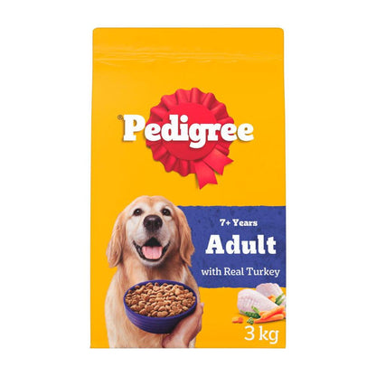 Pedigree Senior Dry Dog Food With Real Turkey - 3kg
