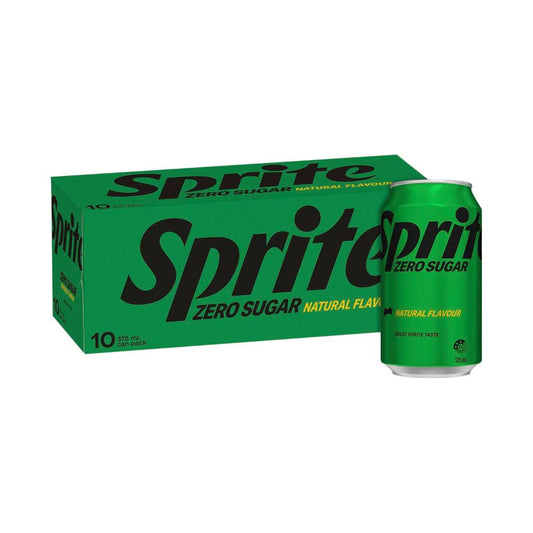 Sprite Zero Sugar Lemonade Soft Drink Multipack Cans 375ml - 10 Pack