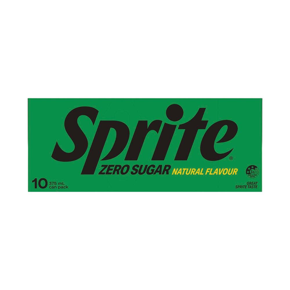Sprite Zero Sugar Lemonade Soft Drink Multipack Cans 10x375ml - 10 pack
