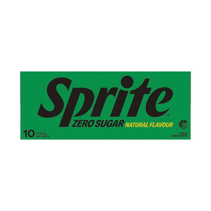 Sprite Zero Sugar Lemonade Soft Drink Multipack Cans 375ml - 10 Pack