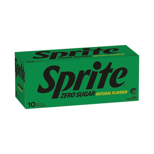Sprite Zero Sugar Lemonade Soft Drink Multipack Cans 375ml - 10 Pack