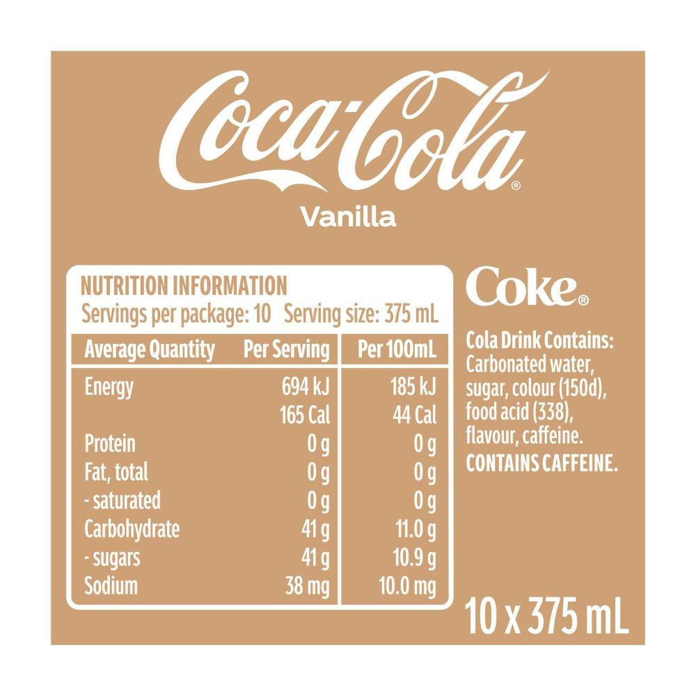 Coca-Cola Vanilla Soft Drink Multipack Cans 10x375ml